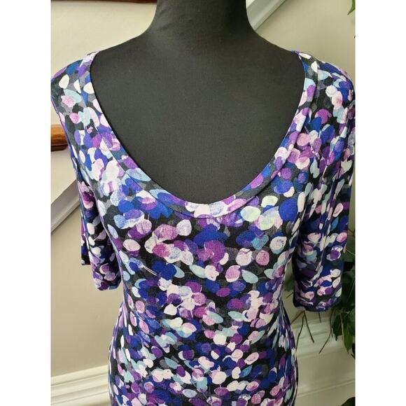 Motherhood Women Multicolor Rayon Scoop Neck 3/4 Sleeve Knee Length Dress Size M - Picture 5 of 11
